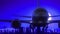 San Francisco California USA Airplane Take Off Moon Night Blue Skyline Travel