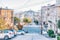 San Francisco, California, USA - October 16, 2021, general view of a typical street in the hills. Photo edited in pastel colors
