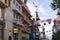 SAN FRANCISCO - CIRCA 2017: Colorful buildings and signs are crowded together along Grant Street in the the Chinatown