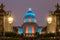 San Francisco City Hall illuminated in Turquoise and Orange for the Rugby World Cup 7s.