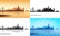 San Francisco city skyline silhouettes set