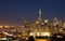 San Francisco cityscape panorama at night