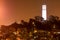 San Francisco Coit tower at night