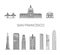 San Francisco detailed monuments silhouette. Vector illustration