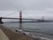 San Francisco Golden Gate Bridge disappearing in the fog