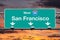 San Francisco Interstate 80 West Highway Sign with Sunrise Sky