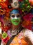 SAN FRANCISCO - JUNE 28 : Man with colorful painted face participates in the SF Gay Pride Parade, June 28, 2015