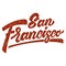 San Francisco. Lettering phrase on white background. Design element for poster, card, banner, t shirt