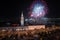 San Francisco New Year`s Eve Fireworks at the Ferry Building