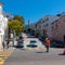 San Francisco road worker on a crossroad