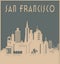 San Francisco Skyline Art Deco Style