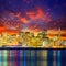 San Francisco sunset skyline California bay water reflection