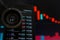 SAN FRANCISCO, US - 9 May 2019: A Graph of Decreasing Trend of LSK Lisk Cryptocurrency. The Illustration of Red Candles Bar