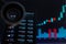 SAN FRANCISCO, US - 9 May 2019: A Graph of Increasing Trend of LAMB Lambda Cryptocurrency. The Illustration of Green Candles Bar