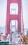 San Francisco, USA - October 30, 2021,beautiful view of the Golden Gate Bridge, pastel colors. Concept, travel, world attractions