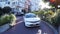 SAN FRANCISCO, USA - OCTOBER 5th, 2014: vehicles drive downhill on Lombard Street, most famous landmark and crookedest in world