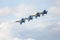 San Francisco, USA - October 8: Navy Blue Angels during the show in SF Fleet Week on October 8, 2011 in San Francisco, USA.