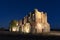 San Galgano roofless Cistercian abbey in Tuscany at sunset