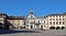 San Giacomo square in Udine, with the church in venetian style, on a cloudless sunny day.