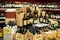 San Gimignano, Italy - November 18, 2016: Wine bottles on shop s