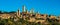 San Gimignano medieval town towers skyline panorama. Tuscany, It