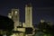 San Gimignano towers in Tuscany by night