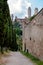 San Gimignano town and external walls and path