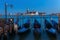 San Giorgio Maggiore church and gondolas at twilight in Venice