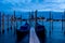 San Giorgio Maggiore island. Long exposure blurs gondolas, Venice, Italy