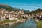 San Giovanni Bianco, seen from the Brembo river, Lombardy, Italy.