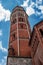 San Gottardo Bell Tower in Milan, Italy. Architect Francesco Pecorari from Cremona. The first public mechanical clock in