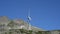 San Gottardo Mountain Pass, Switzerland. A wind turbine working at high mountain. The generator and base of the wind turbines