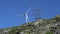 San Gottardo Mountain Pass, Switzerland. A wind turbine working at high mountain. The generator and base of the wind turbines