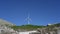 San Gottardo Mountain Pass, Switzerland. A wind turbine working at high mountain. The generator and base of the wind turbines