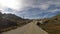 San Gottardo, Switzerland. Driving shot, vehicle point-of-view. Camera on car roof. Driving on the pave road