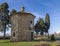 San Guido Oratorio, a small church with cypress trees. Famous location of Giosue Carducci poem. Tuscany, Italy.