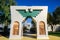 San Jose, California / USA - December 6, 2017 - Arch of Dignity, Equality and Justice on the grounds of San Jose State University