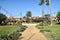 SAN JUAN CAPISTRANO, CALIFORNIA - 12 JAN 2017: Central Courtyard of Mission San Juan Capistrano