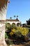 SAN JUAN CAPISTRANO, CALIFORNIA - 12 JAN 2017: Walkway Garden and Arches San Juan Capistrano Mission