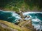 San juan de Gaztelugatxe zigzag ocean silk water top view