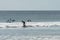 San Juan del Sur, Nicaragua- January 19, 2018: Playa Maderas, touristic surf spot in Nicaragua. Panoramic view with surfers around