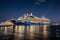 SAN JUAN / PUERTO RICO - NOVEMBER 29, 2019: Cruise ship Celebrity Equinox at night.