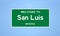 San Luis, Arizona city limit sign. Town sign from the USA.