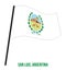 San Luis Flag Waving Vector Illustration on White Background. Flag of Argentina Provinces.