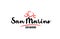 San Marino country with red love heart and its capital San Marino creative typography logo design