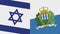 San Marino and Israel Two Half Flags Together