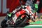 San Marino, Italy - May 12, 2017: Eugene Laverty IRL Aprilia RSV4 RF Milwaukee Aprilia, during the Qualifying of WSBK at Imola.