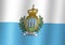 san marino national flag 3d illustration close up view