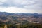 San Marino top view. Green meadow. Beautiful panoram of San Mari