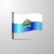 San Marino waving Shiny Flag design vector